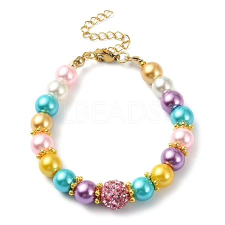 Glass Imitation Pearl Beaded Bracelets for Women BJEW-JB10033-01-1