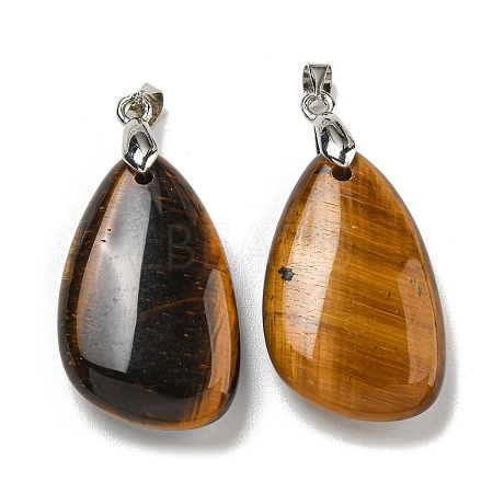 Natural Tiger Eye Pendants G-G147-02P-05-1