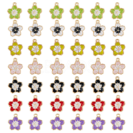 HOBBIESAY 70Pcs 7 Colors Alloy Enamel Pandants ENAM-HY0001-32-1