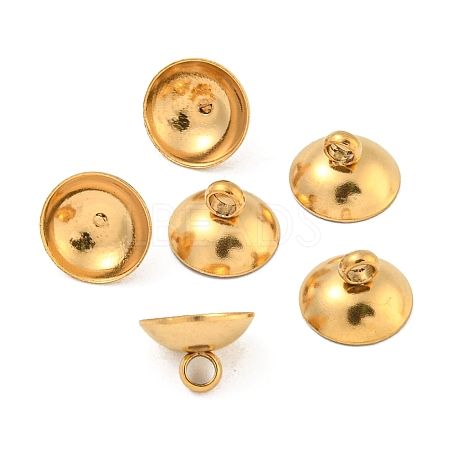 304 Stainless Steel Bead Cap Pendant Bails STAS-G224-24G-08-1