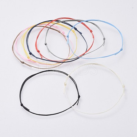 Adjustable Flat Waxed Polyester Cords Bracelet Making AJEW-JB00508-1