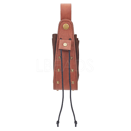 Medieval PU Leather Waist Belt Pouches with Alloy Rivets AJEW-WH0678-30A-1
