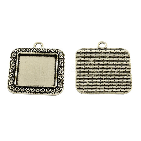 Tibetan Style Alloy Pendant Cabochon Settings TIBEP-5334-AS-FF-1