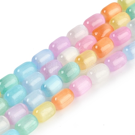 Rainbow Color Natural Selenite Beads Strands G-F750-M02-02-1