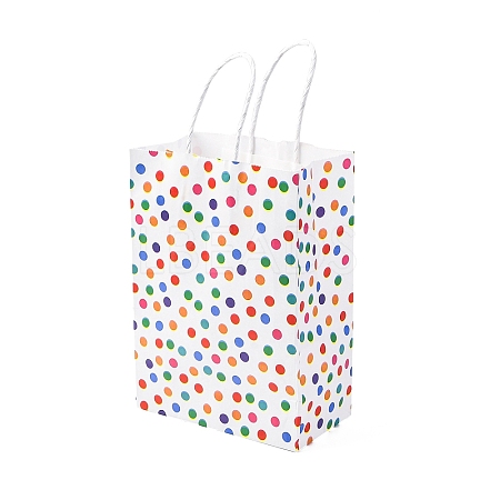 Polka Dot Print Paper Packing Tote Bags CARB-R001-01A-1