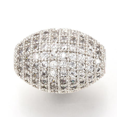 Brass Micro Pave Cubic Zirconia Beads ZIRC-Q013-128P-1