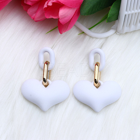Heart Acrylic Dangle Stud Earrings FS-WG6C9EC-05-1