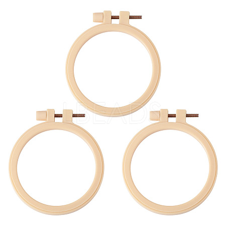 Plastic Imitation Bamboo Cross Stitch Embroidery Hoops TOOL-TADJ0001-03B-1