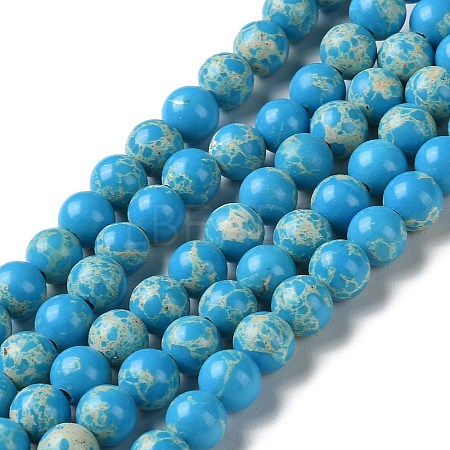 Synthetic Imperial Jasper Dyed Beads Strands G-D077-A01-01J-1