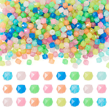 500Pcs Luminous PS Plastic Beads FIND-TA00009-13B-1