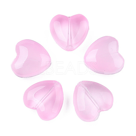 Transparent Spray Painted Glass Beads X-GLAA-N035-030-C09-1