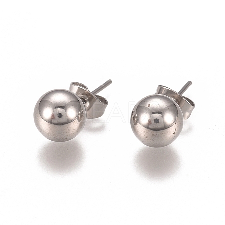 Tarnish Resistant 304 Stainless Steel Stud Earrings EJEW-L215-57E-P-1