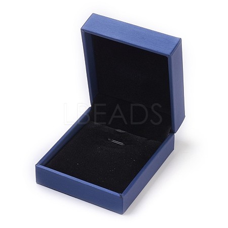 Imitation PU Leather Covered Wooden Jewelry Pendant Boxes OBOX-F004-12D-1