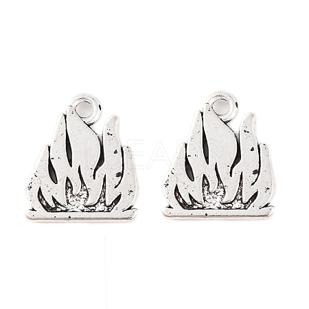 Flame Tibetan Style Alloy Pendants TIBEP-S295-40AS-RS-1