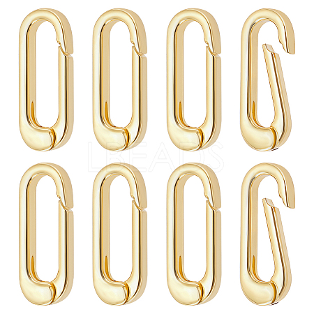 8Pcs Brass Spring Gate Rings KK-BC0015-69G-1