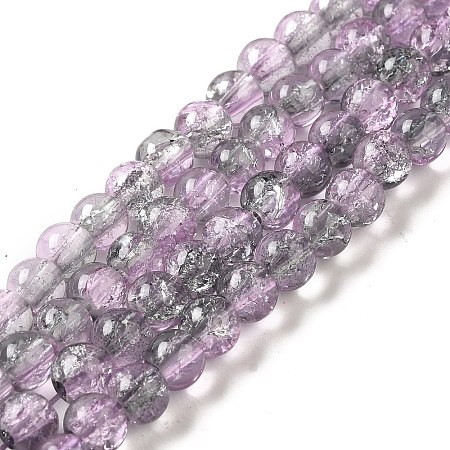Spray Painted Crackle Glass Beads Strands X-CCG-Q002-6mm-02-1