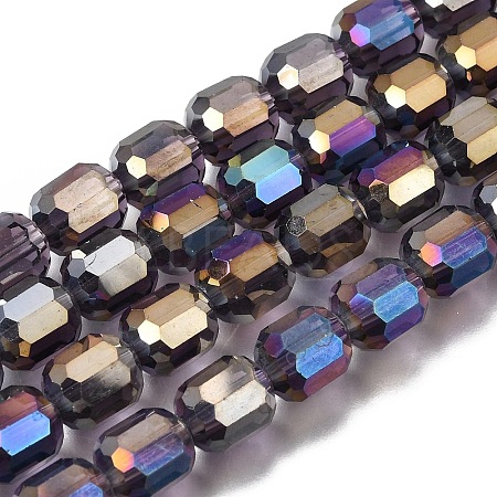 Electroplate Transparent Column Glass Beads Strands EGLA-A043-02-HP02-1