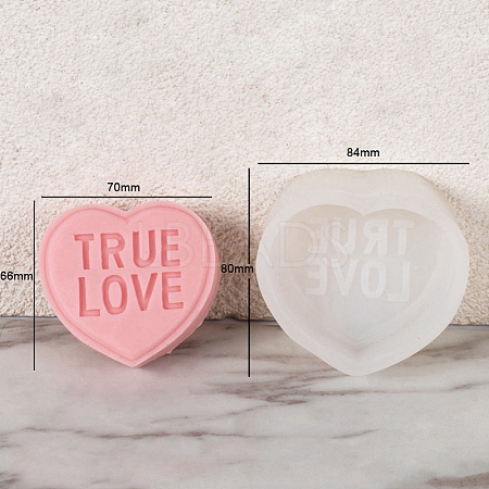 DIY Silicone Heart with Word Soap Molds PW-WG13454-03-1
