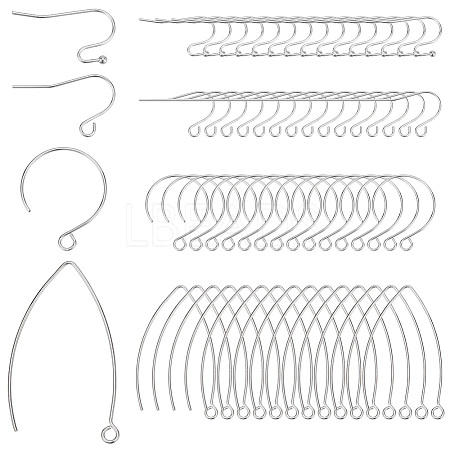 320Pcs 4 Style 304 Stainless Steel Earring Hooks STAS-BBC0004-45-1
