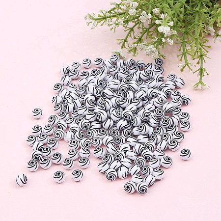 Opaque Acrylic Beads ACRC-WH0002-01C-1
