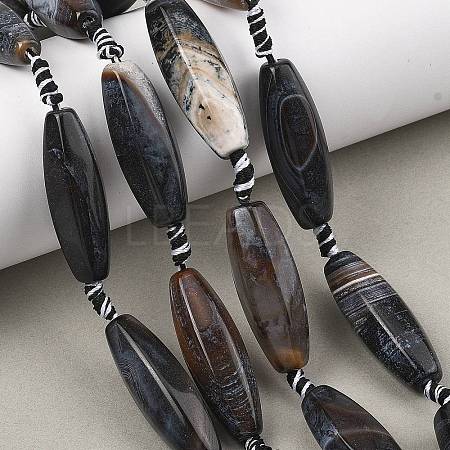 Natural Fire Crackle Agate Beads Strands GG-T001-01B-1