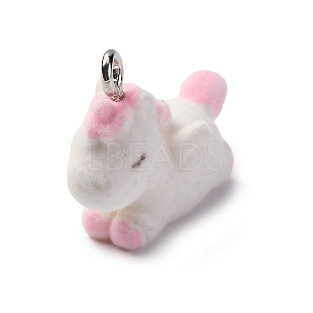 Flocky Anima Resin Pendants with Platinum Iron Loop FIND-S001-13C-1