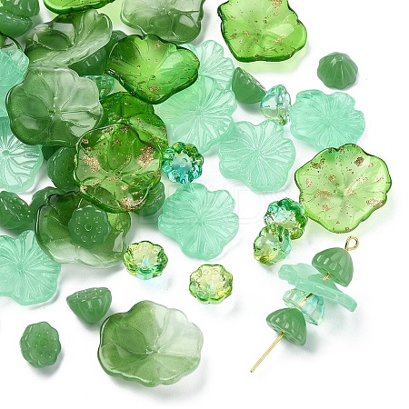 60Pcs 6 Styles Transparent Glass Beads GLAA-YW0005-58-1