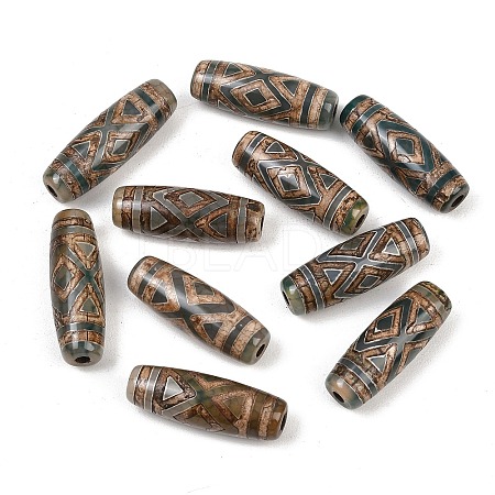 Tibetan Style dZi Beads TDZI-E004-61-1