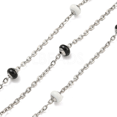 304 Stainless Steel Enamel Link Chains AJEW-Z028-09P-04-1