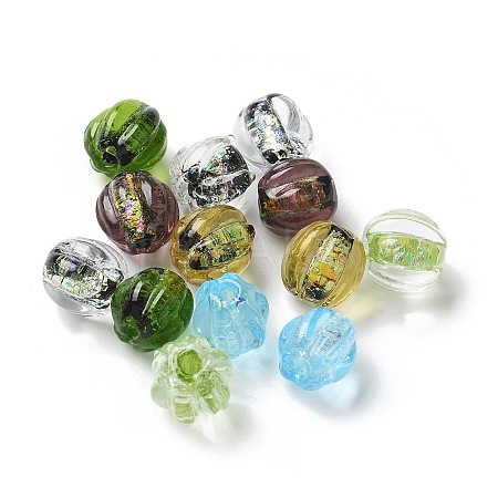 Handmade Foil Glass Beads LAMP-P068-03-1