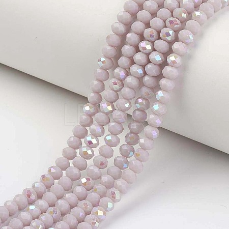 Electroplate Opaque Solid Color Glass Beads Strands EGLA-A034-P1mm-L08-1