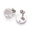 Non-Tarnish 304 Stainless Steel Ear Stud Findings STAS-O119-17C-P-1