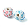 35Pcs 7 Colors Wood European Beads WOOD-FS0001-17-2