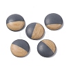 Two Tone Wood Grain Frosted Imitation Leather Style Resin Cabochons RESI-G053-01E-3