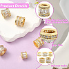 5Pcs 5 Styles Brass Micro Pave Cubic Zirconia European Beads KK-CJ0005-77-3