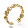 Brass Micro Pave Clear Cubic Zirconia Cuff Rings X-RJEW-P018-18G-1