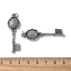 Key Brass Natural Grey Agate Big Pendants KK-D361-01AS-24-3