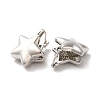 Brass Star Hoop Earrings for Women EJEW-Q024-07P-2