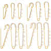 16Pcs 4 Styles Iron Rhinestone Safety Pins FIND-SC0022-25G-1