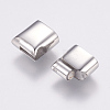 Tarnish Resistant Rectangle 304 Stainless Steel Magnetic Clasps with Glue-in Ends LS-STAS-M195-11-4