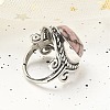 Natural Rhodonite Adjustable Rings RJEW-I108-01AS-04-3