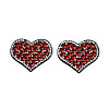 Heart Hotfix Glass Rhinestone with Cloth Patches PATC-T002-02D-1