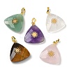 Natural Quartz Crystal & Amethyst & Rose Quartz & Green Aventurine & Tiger Eye Pendants G-K385-14G-1