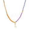 Rainbow Gradient Glass Seed Beaded Necklaces AF2375-12-1