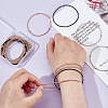 Unicraftale 24Pcs 4 Colors Titanium Steel Satellite Chains Stretch Bracelets Set for Women BJEW-UN0001-36-3