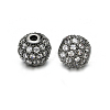 Round Brass Micro Pave Cubic Zirconia Beads ZIRC-N016-01B-6MM-2