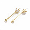 Brass Micro Pave Cubic Zirconia Links connectors KK-S354-123-NF-2