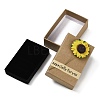 Kraft Paper Gift Boxes with Faux Sunflower Outside for Jewelry Set CON-Z011-01A-02-4