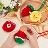 CHGCRAFT 4Pcs 4 Style Woolen Chicken Egg Drawstring Crochet Pouch AJEW-CA0002-21-3