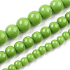 Opaque Solid Color Glass Beads Strands GLAA-T032-P8mm-06-4